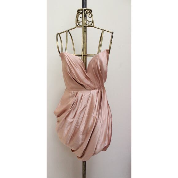 Zimmermann Nude Champagne Drape Strapless Silk Dress Size 1/US 6 - Picture 2 of 5